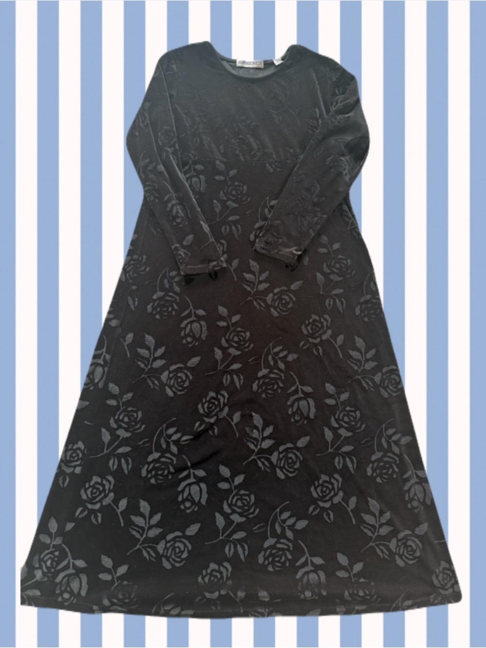 Amanda Smith Whimsy Goth Rose Velvet 90s Dress Size S